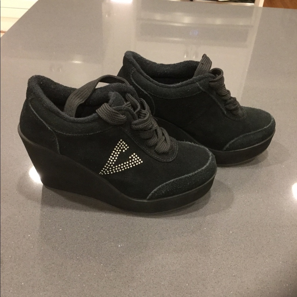 Very Volatile Black Suede Platform Sneakers
